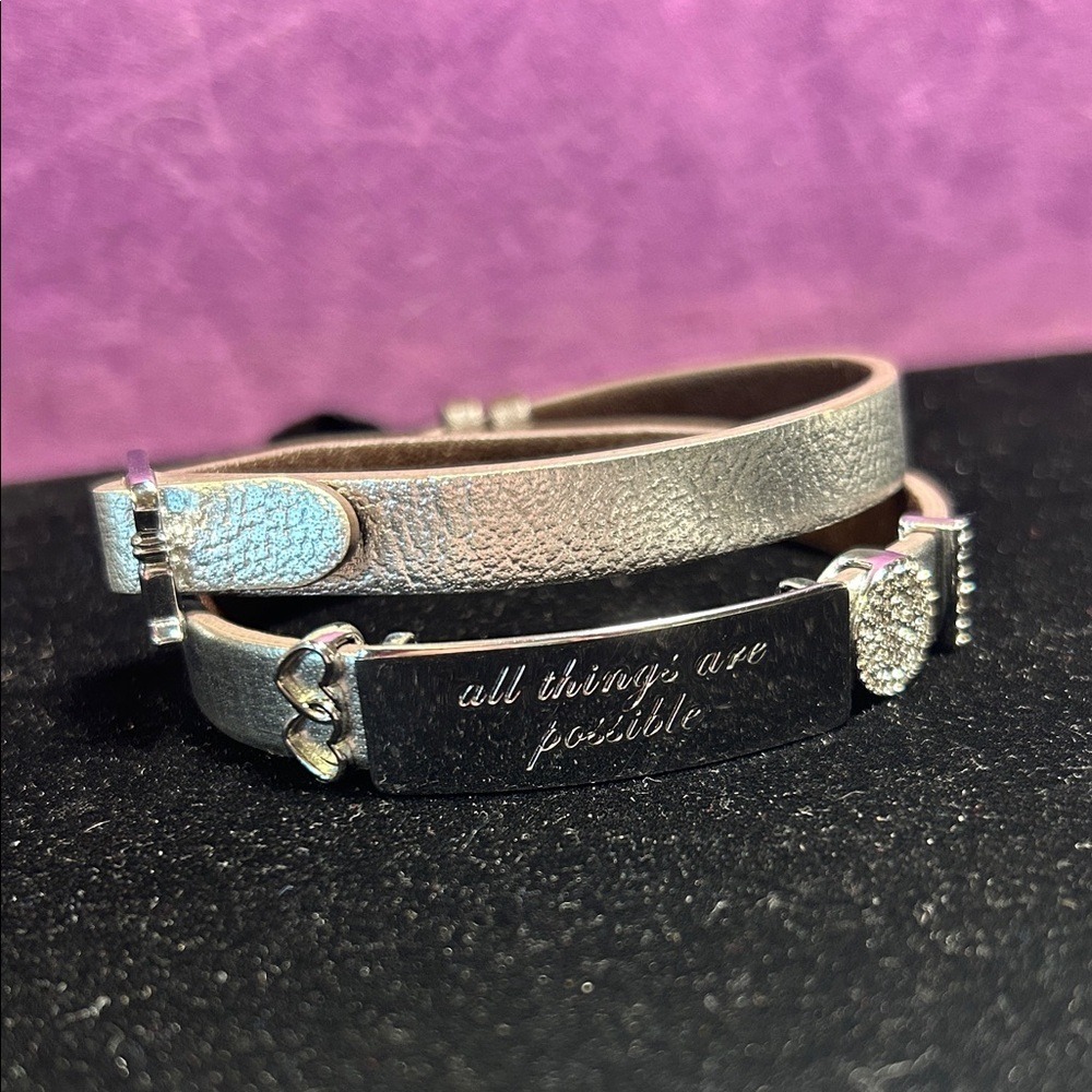 Silver Inspirational Wrap Bracelet - "All Things Are Possible" - Keep Collective